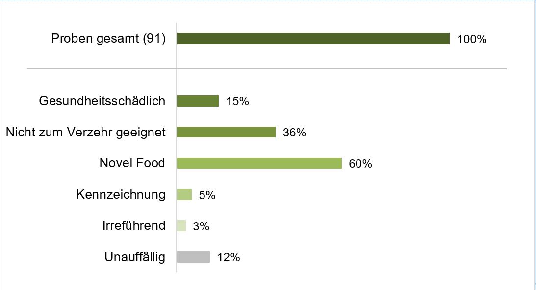 Die Abbildung zeigt ein Säulendiagramm, das die Gründe für die Beanstandung, wie im Text beschrieben, in ihrem Verhältnis zueinander grafisch darstellt.